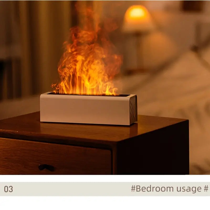 Mini USB-Powered Color-Changing Flame Aroma Diffuser & Cool Mist Humidifier - White-3